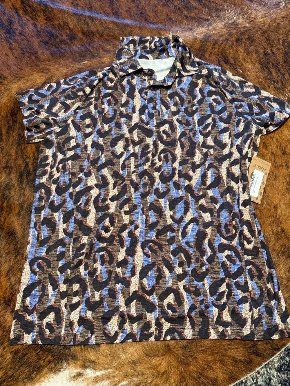 Dona Jo Official Men Club Polo shirt Size 2 Large Multicolor short sleeve River